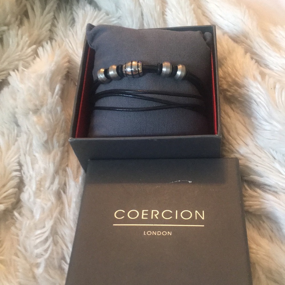 Coercion London multi-strand leather bracelet